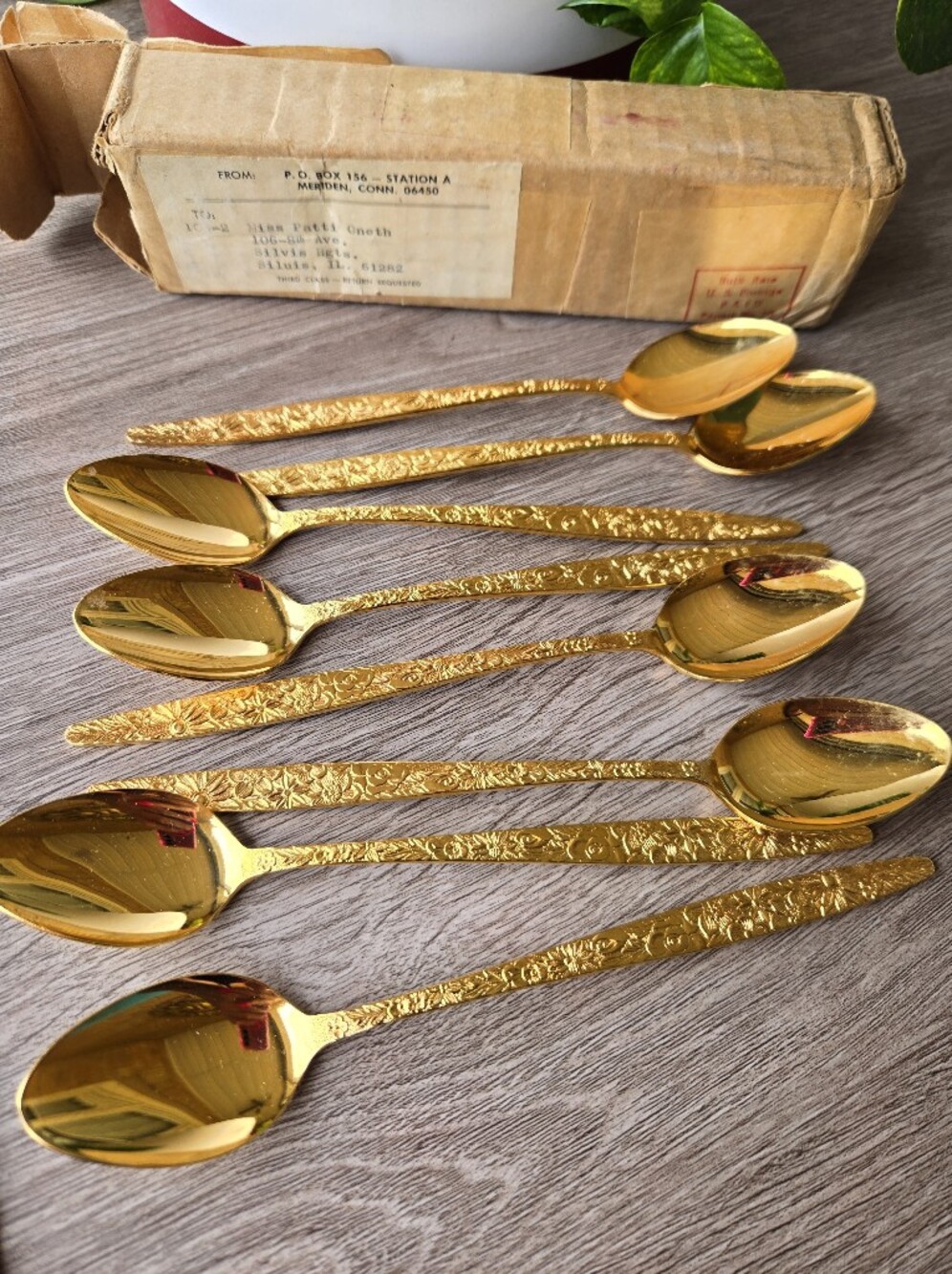 Rare Vintage Stanley Roberts "Golden Bouquet" Iced Tea Spoons - Set of 6